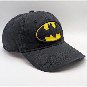 Batman DC Comics Strap Back Hat Cap  Adjustable Super Hero Black Yellow Cotton
